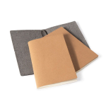 Carnet A5 en carton avec housse de protection et pages blanches couleur noir quatrième vue