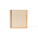 Set de cartes à jouer et dés dans une boîte coulissante en bois couleur bois clair quatrième vue