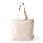Sac en coton recyclé avec fermeture éclair et longues anses 280 g/m² couleur naturel quatrième vue
