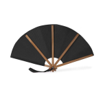 Éventail pliable en bambou et polyester pour événements 23 cm68625b3e9b0dbdfc39964478 couleur noir première vue