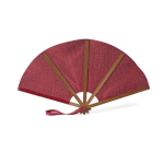 Éventail pliable en bambou et polyester pour événements 23 cm68625b3e9b0dbdfc39964478 couleur rouge première vue
