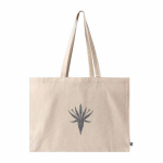 Sac en coton équitable à soufflet et longues anses, 220 g/m² couleur naturel troisième vue