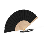 Éventail en bois et polyester avec tissu et cordon assortis68625b449b0dbdfc3996458d couleur noir première vue