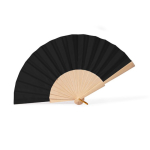 Éventail en bois et polyester avec tissu et cordon assortis68625b449b0dbdfc3996458d couleur noir