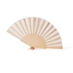 Éventail en bois et polyester avec tissu et cordon assortis68625b449b0dbdfc3996458d couleur naturel deuxième vue