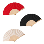 Éventail en bois et polyester avec tissu et cordon assortis68625b449b0dbdfc3996458d couleur naturel vue détaillée