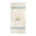 Paréo en coton recyclé avec franges pour la plage 380 g/m² couleur naturel deuxième vue