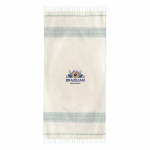 Paréo en coton recyclé avec franges pour la plage 380 g/m² couleur naturel troisième vue