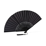 Éventail en bambou et polyester à personnaliser avec tiges de 21 cm68625b3d9b0dbdfc3996446f couleur noir deuxième vue
