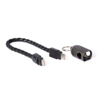 Câble porte-clés de charge rapide avec entrée type C, USB-C couleur noir quatrième vue