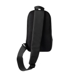 Sac bandoulière en polyester à un compartiment avec poche avant couleur noir première vue