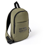 Sac bandoulière en polyester à un compartiment avec poche avant couleur vert deuxième vue