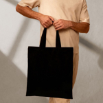 Sac en polyester avec anses longues et capacité de charge de 12 L couleur noir cinquième vue