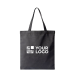 Sac en polyester avec anses longues et capacité de charge de 12 L couleur noir avec zone d'impression