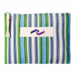Trousse personnalisable en polypropylène à rayures 200 g/m² couleur vert deuxième vue
