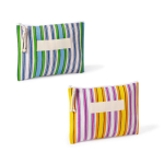 Trousse personnalisable en polypropylène à rayures 200 g/m² couleur rose deuxième vue