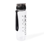 Gourde en plastique avec repère de capacité et bouchon de sécurité 1 L couleur transparent première vue