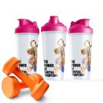 Shaker en plastique anti-gouttes avec insert mélangeur, 700 ml couleur rose neuvième vue