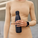 Gourde isotherme en acier inoxydable recyclé, toucher doux, 500 ml couleur noir deuxième vue