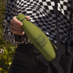 Gourde isotherme en acier inoxydable recyclé, toucher doux, 500 ml couleur vert olive deuxième vue