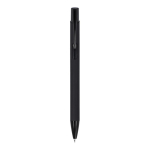 Stylo en aluminium recyclé avec clip noir et encre bleue couleur noir deuxième vue