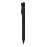 Stylo en aluminium recyclé avec clip noir et encre bleue couleur noir troisième vue