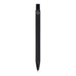 Stylo en aluminium recyclé avec clip noir et encre bleue couleur noir quatrière vue