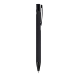 Stylo en aluminium recyclé avec clip noir et encre bleue couleur noir cinquième vue