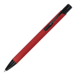 Stylo en aluminium recyclé avec clip noir et encre bleue couleur rouge