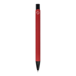 Stylo en aluminium recyclé avec clip noir et encre bleue couleur rouge quatrière vue