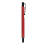 Stylo en aluminium recyclé avec clip noir et encre bleue couleur rouge cinquième vue