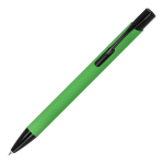 Stylo en aluminium recyclé avec clip noir et encre bleue couleur vert