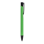 Stylo en aluminium recyclé avec clip noir et encre bleue couleur vert cinquième vue