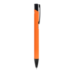 Stylo en aluminium recyclé avec clip noir et encre bleue couleur orange cinquième vue