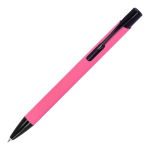 Stylo en aluminium recyclé avec clip noir et encre bleue couleur rose