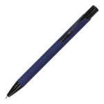 Stylo en aluminium recyclé avec clip noir et encre bleue couleur bleu foncé