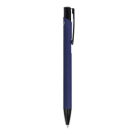 Stylo en aluminium recyclé avec clip noir et encre bleue couleur bleu foncé cinquième vue