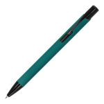Stylo en aluminium recyclé avec clip noir et encre bleue couleur vert foncé