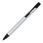 Stylo en aluminium recyclé avec clip noir et encre bleue couleur noir/gris
