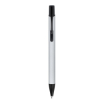 Stylo en aluminium recyclé avec clip noir et encre bleue couleur noir/gris deuxième vue