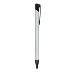 Stylo en aluminium recyclé avec clip noir et encre bleue couleur noir/gris cinquième vue