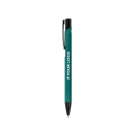 Stylo en aluminium recyclé avec clip noir et encre bleue vue principale