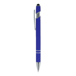 Stylo en aluminium recyclé avec clip robuste et encre bleue couleur bleu troisième vue