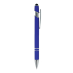 Stylo en aluminium recyclé avec clip robuste et encre bleue couleur bleu cinquième vue