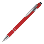 Stylo en aluminium recyclé avec clip robuste et encre bleue couleur rouge
