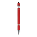Stylo en aluminium recyclé avec clip robuste et encre bleue couleur rouge quatrière vue