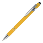 Stylo en aluminium recyclé avec clip robuste et encre bleue couleur jaune