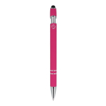 Stylo en aluminium recyclé avec clip robuste et encre bleue couleur rose quatrière vue