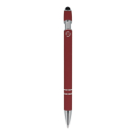 Stylo en aluminium recyclé avec clip robuste et encre bleue couleur rouge foncé quatrière vue
