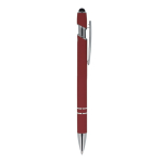 Stylo en aluminium recyclé avec clip robuste et encre bleue couleur rouge foncé cinquième vue